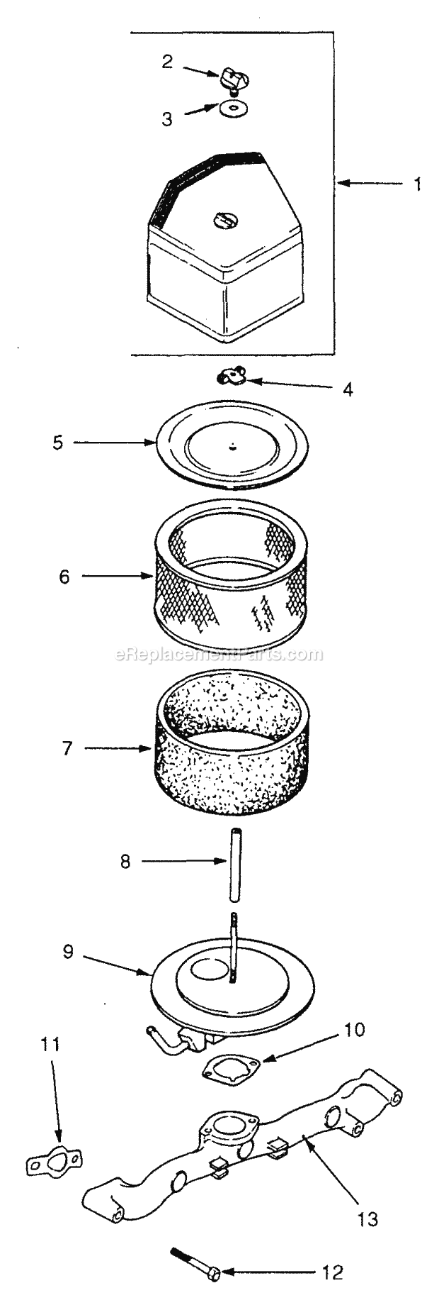 20hp Air Intake And Filter Diagram and Parts List for Z54 53AC385K100 Cub Cadet Lawn Mower